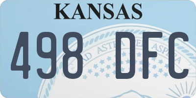 KS license plate 498DFC