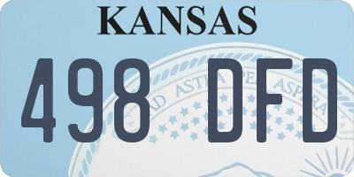 KS license plate 498DFD