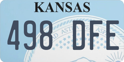 KS license plate 498DFE