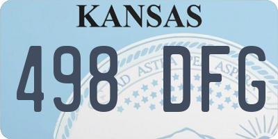 KS license plate 498DFG