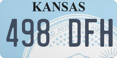 KS license plate 498DFH