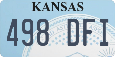 KS license plate 498DFI