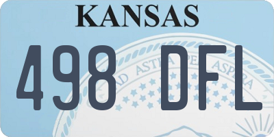 KS license plate 498DFL