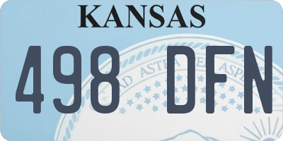 KS license plate 498DFN