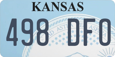 KS license plate 498DFO