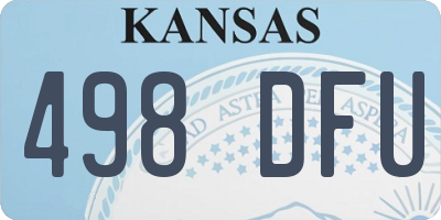 KS license plate 498DFU