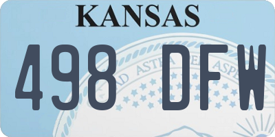 KS license plate 498DFW