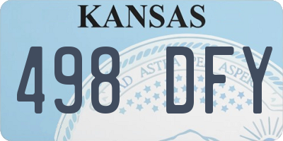 KS license plate 498DFY