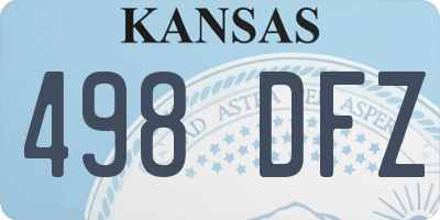 KS license plate 498DFZ