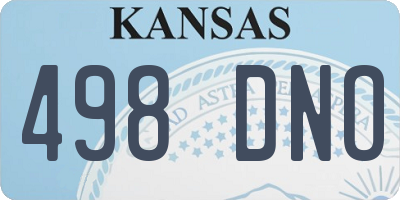 KS license plate 498DNO