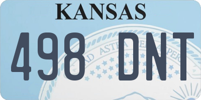 KS license plate 498DNT