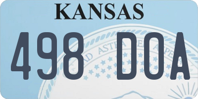 KS license plate 498DOA