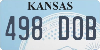 KS license plate 498DOB