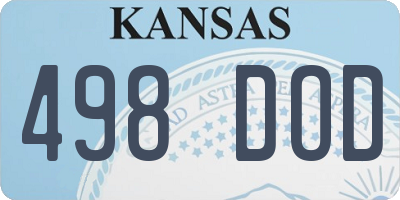 KS license plate 498DOD