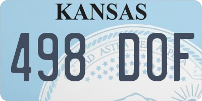 KS license plate 498DOF