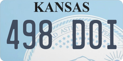 KS license plate 498DOI