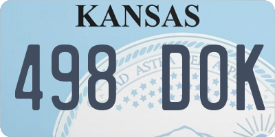 KS license plate 498DOK