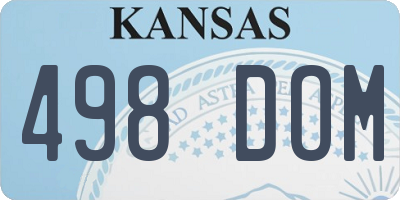 KS license plate 498DOM