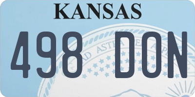 KS license plate 498DON