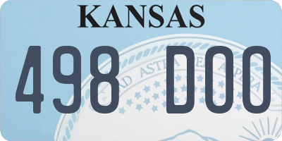 KS license plate 498DOO
