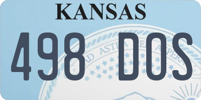 KS license plate 498DOS