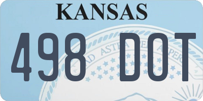 KS license plate 498DOT