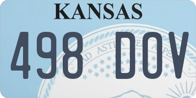 KS license plate 498DOV