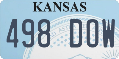 KS license plate 498DOW
