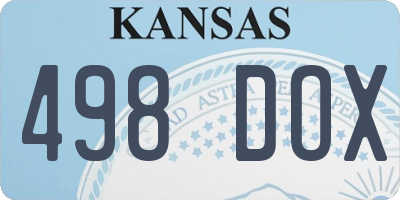 KS license plate 498DOX