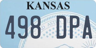 KS license plate 498DPA