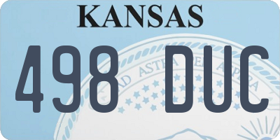 KS license plate 498DUC