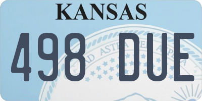 KS license plate 498DUE