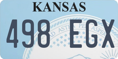 KS license plate 498EGX