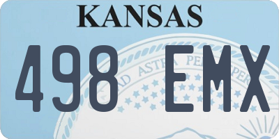 KS license plate 498EMX
