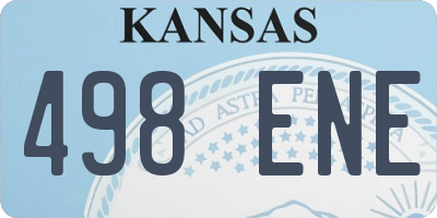 KS license plate 498ENE