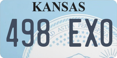 KS license plate 498EXO