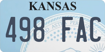 KS license plate 498FAC