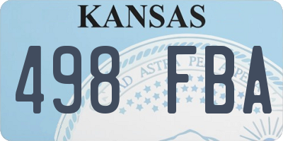 KS license plate 498FBA