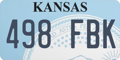 KS license plate 498FBK