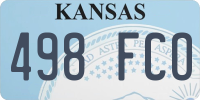 KS license plate 498FCO
