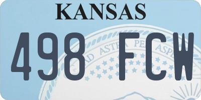 KS license plate 498FCW