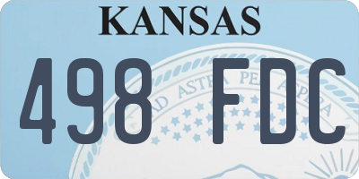 KS license plate 498FDC
