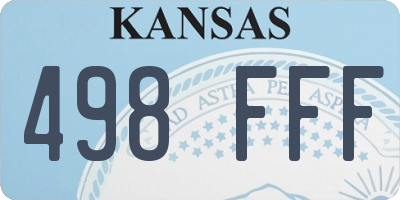 KS license plate 498FFF