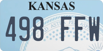 KS license plate 498FFW