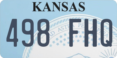 KS license plate 498FHQ