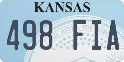 KS license plate 498FIA