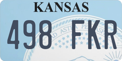 KS license plate 498FKR