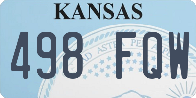 KS license plate 498FQW