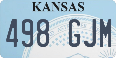 KS license plate 498GJM