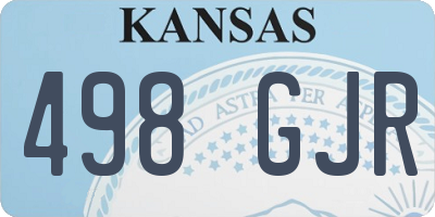 KS license plate 498GJR